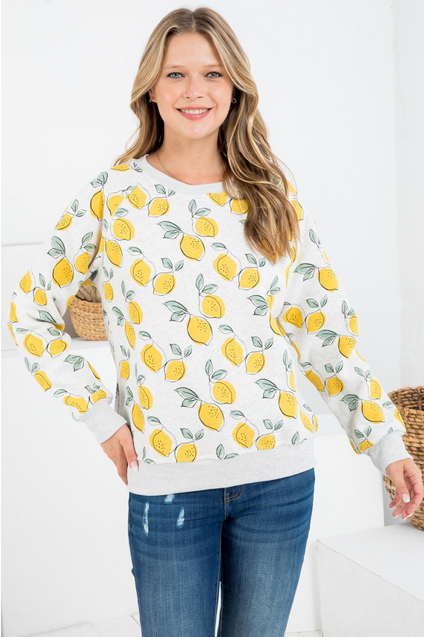 Ladies lemon sweatshirt new arrivals