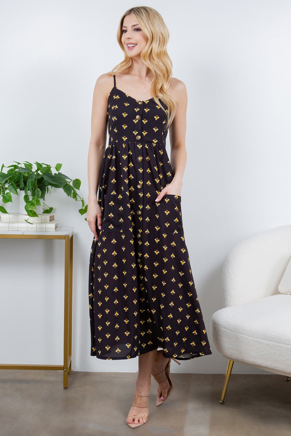 Bee Faux Button Down Dress