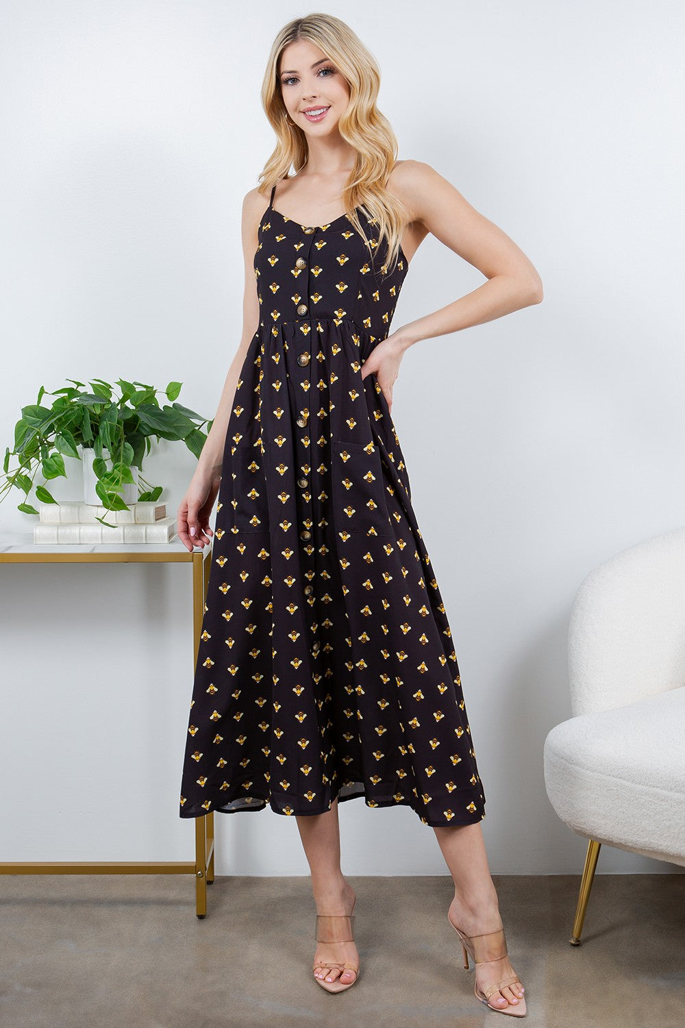 Bee Faux Button Down Dress