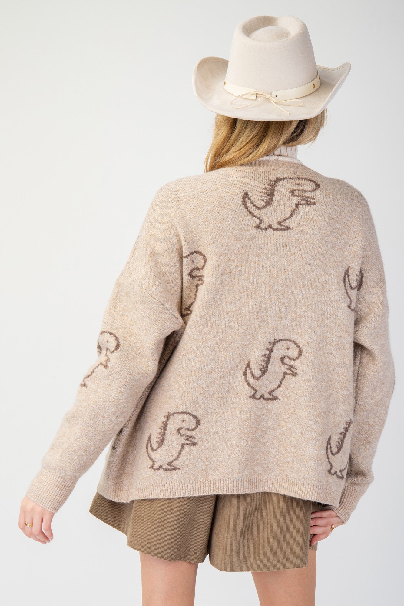 Dinosaur Tan Cardigan