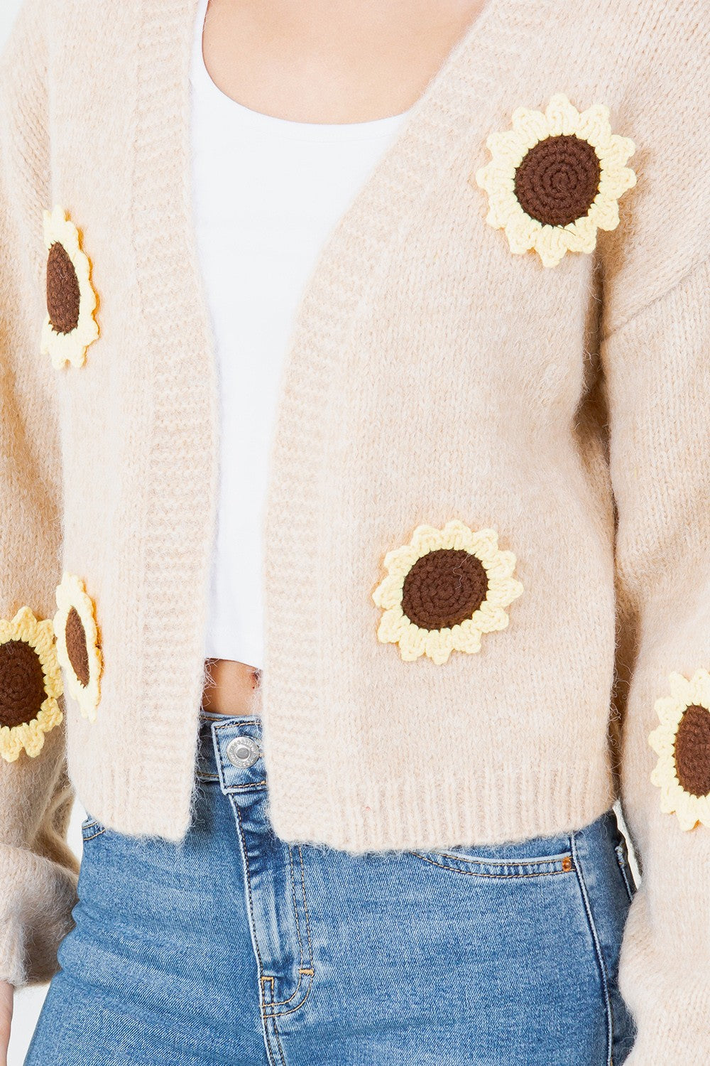 Sunflower Bliss Knit Cardigan Tan