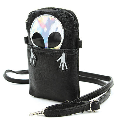 Peeking Alien Crossbody Bag