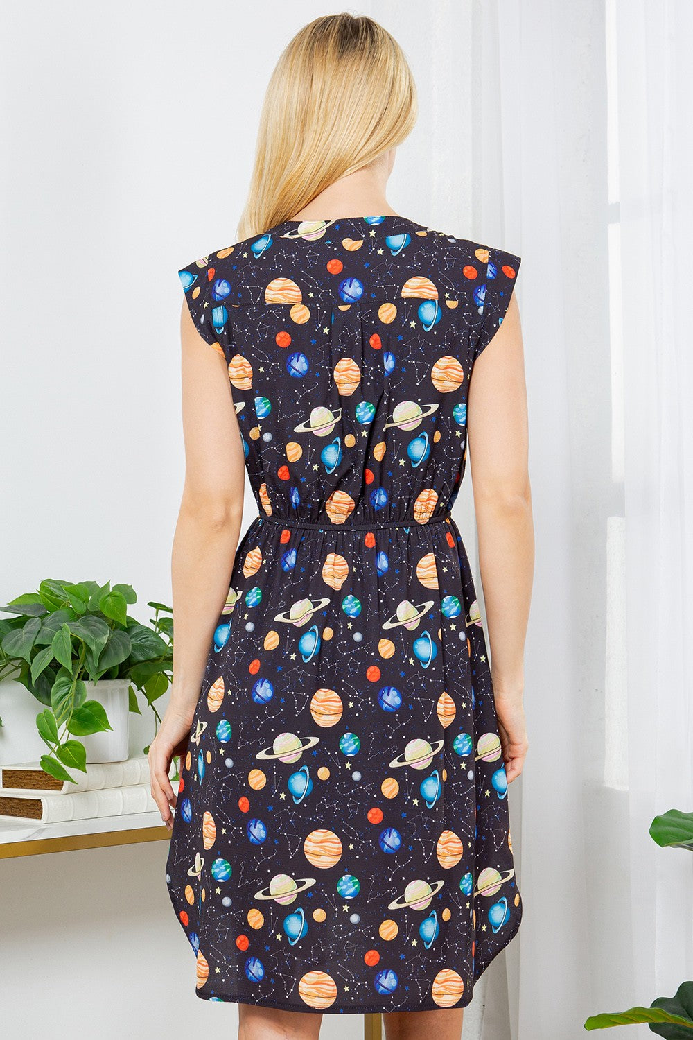 Planets V-neck Dress