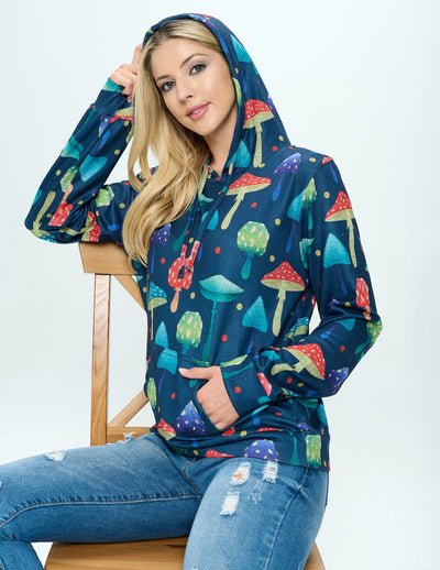 Mushroom Hoodie Teal