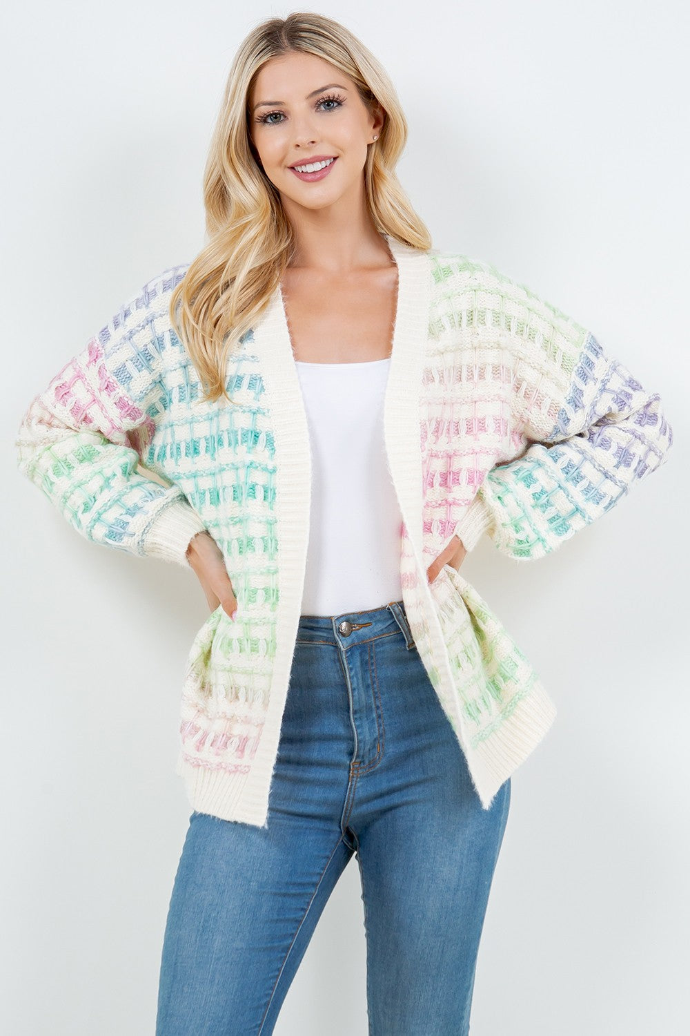 Rainbow Grid Cardigan