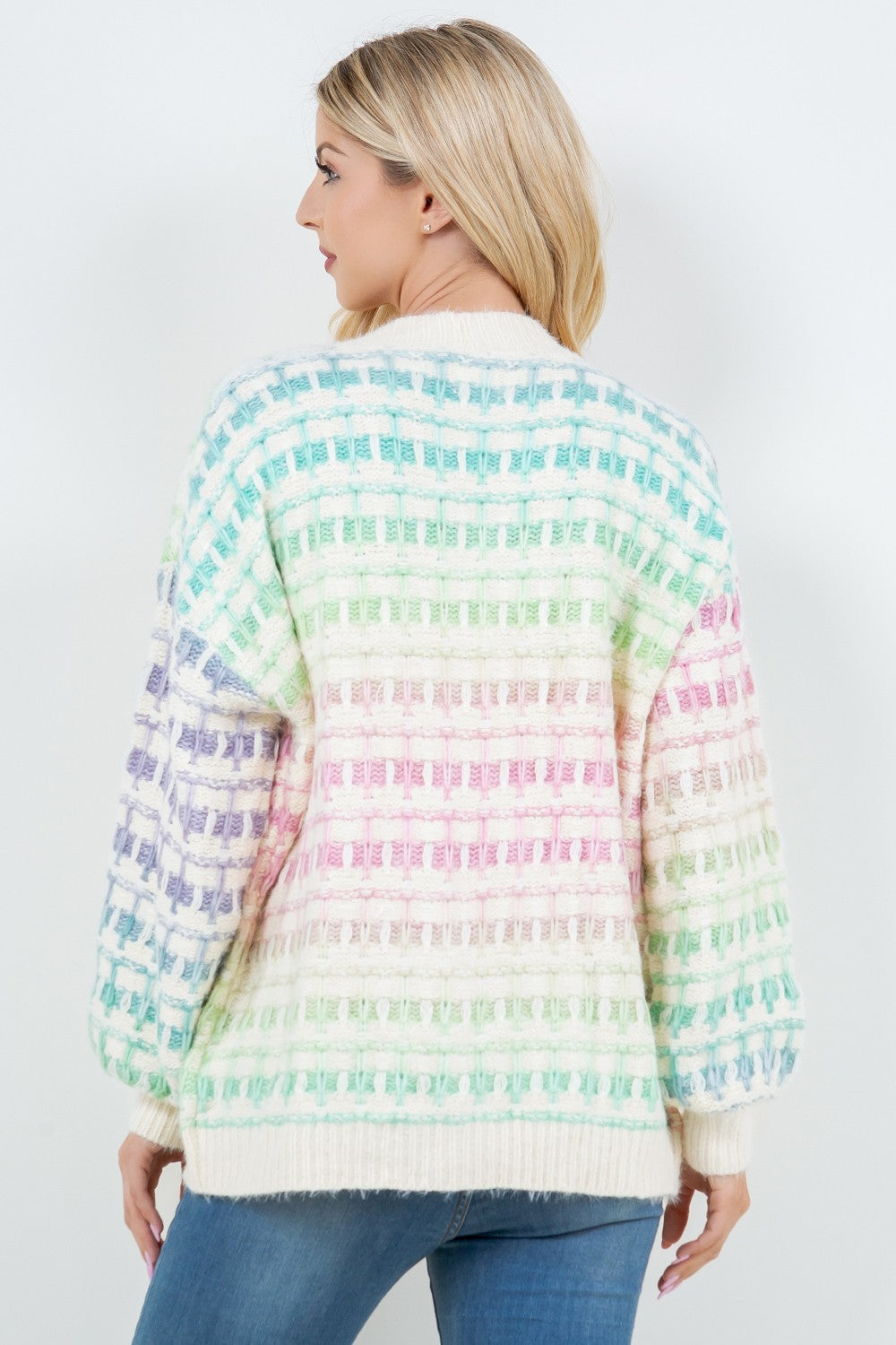 Rainbow Grid Cardigan