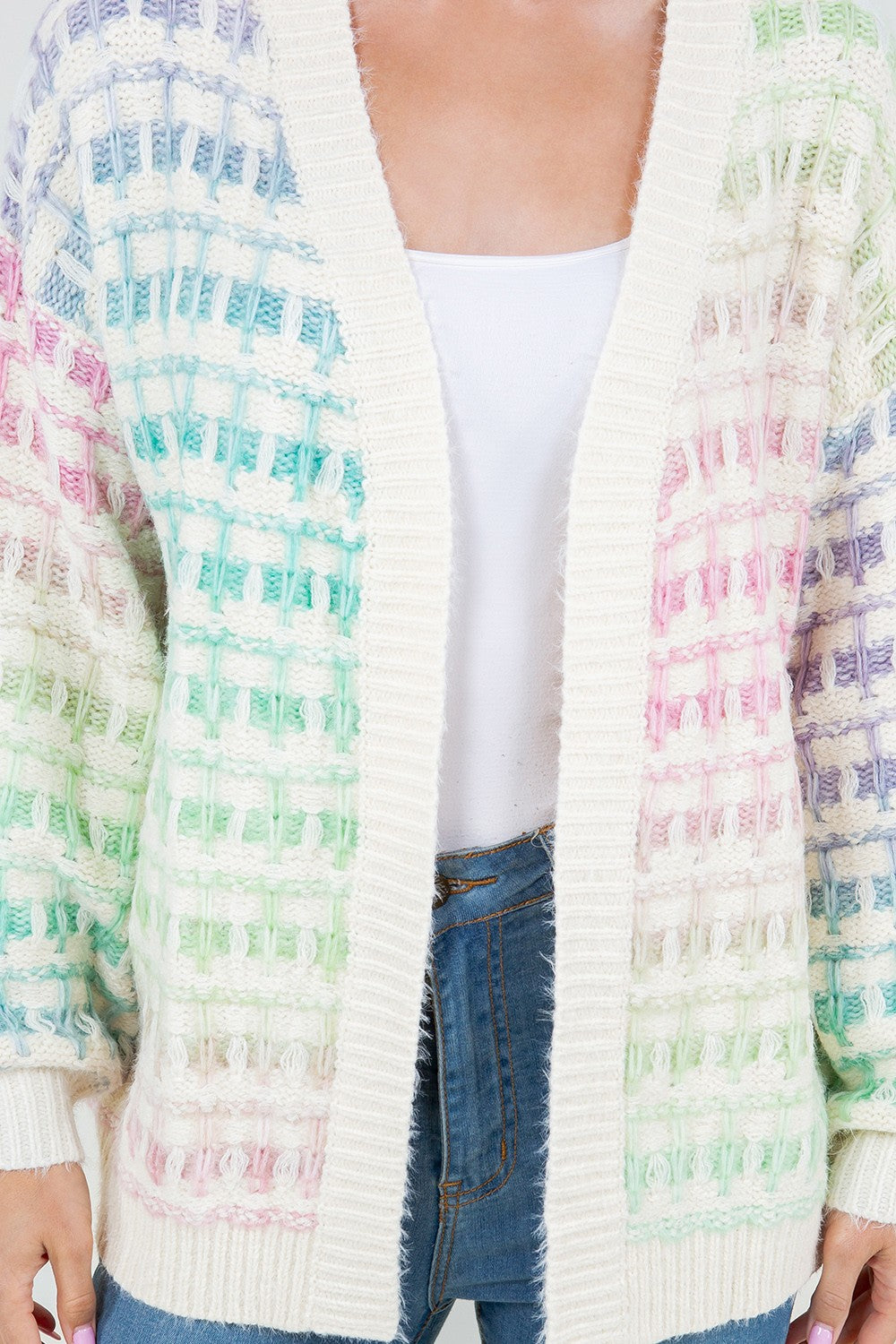 Rainbow Grid Cardigan