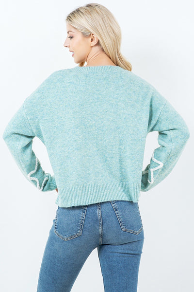 Braided Star Sweater Mint