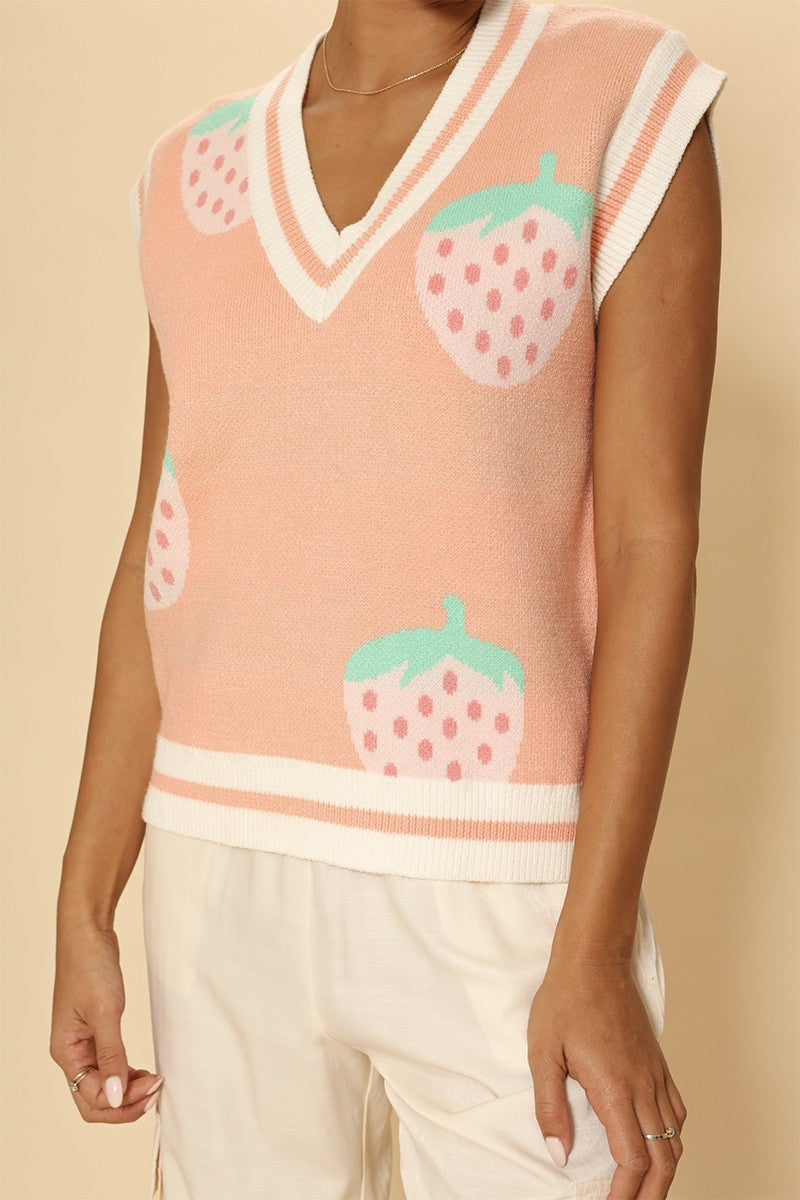 Strawberry Sweater Vest