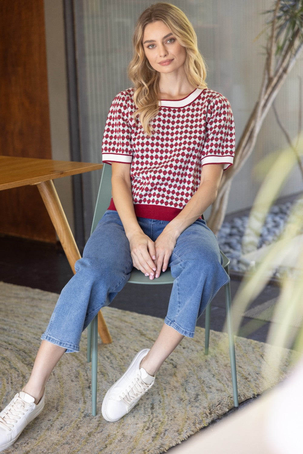 Strawberry Knit Top