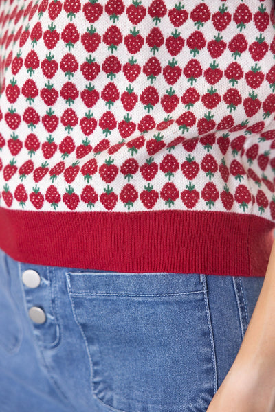 Strawberry Knit Top